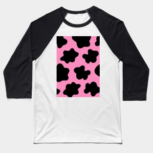 Moo Print Pink Baseball T-Shirt